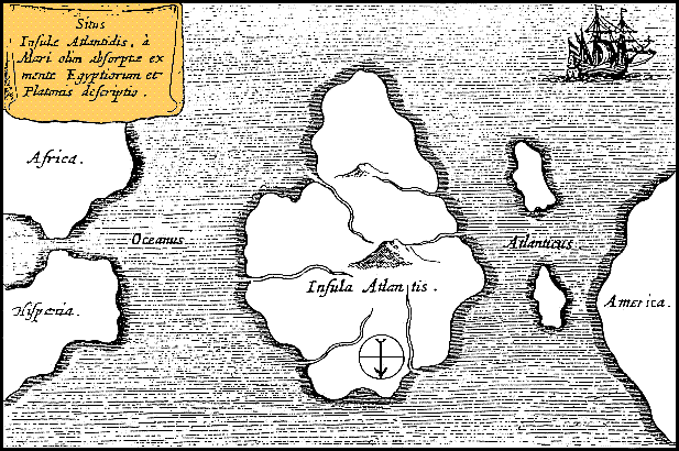 Athanasius Kircher's map of Atlantis