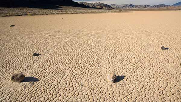 Sliding rocks of Death Valley